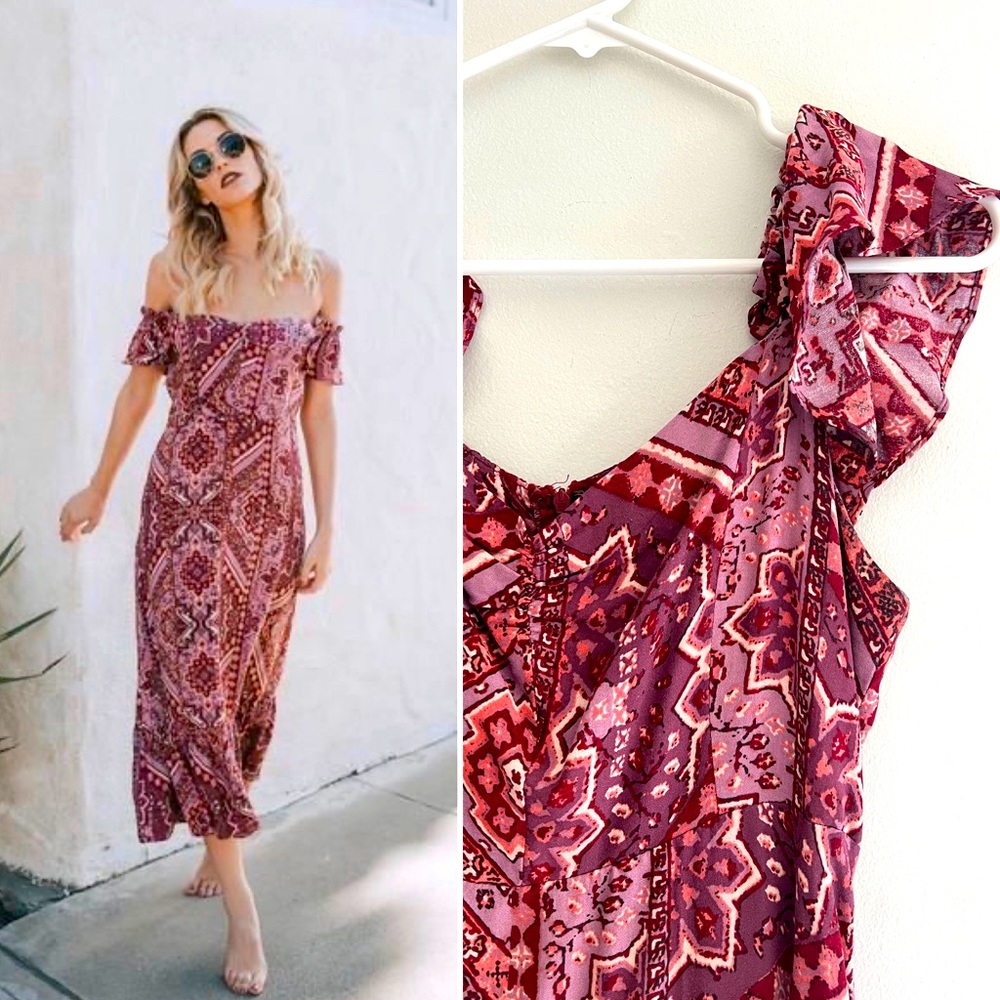 VICI Silverado Trail Ruffle Midi Dress